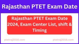 Rajasthan PTET Exam Date 2024