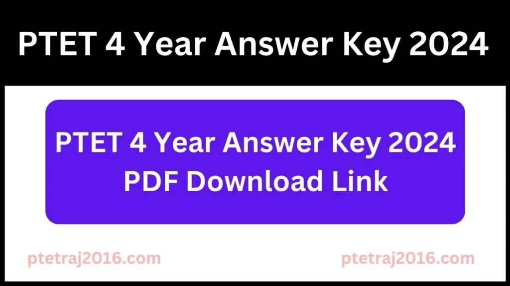 PTET 4 Year Answer Key 2024